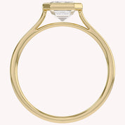 Max Emerald Cut Bezel Set Lab Grown Diamond Engagement Ring