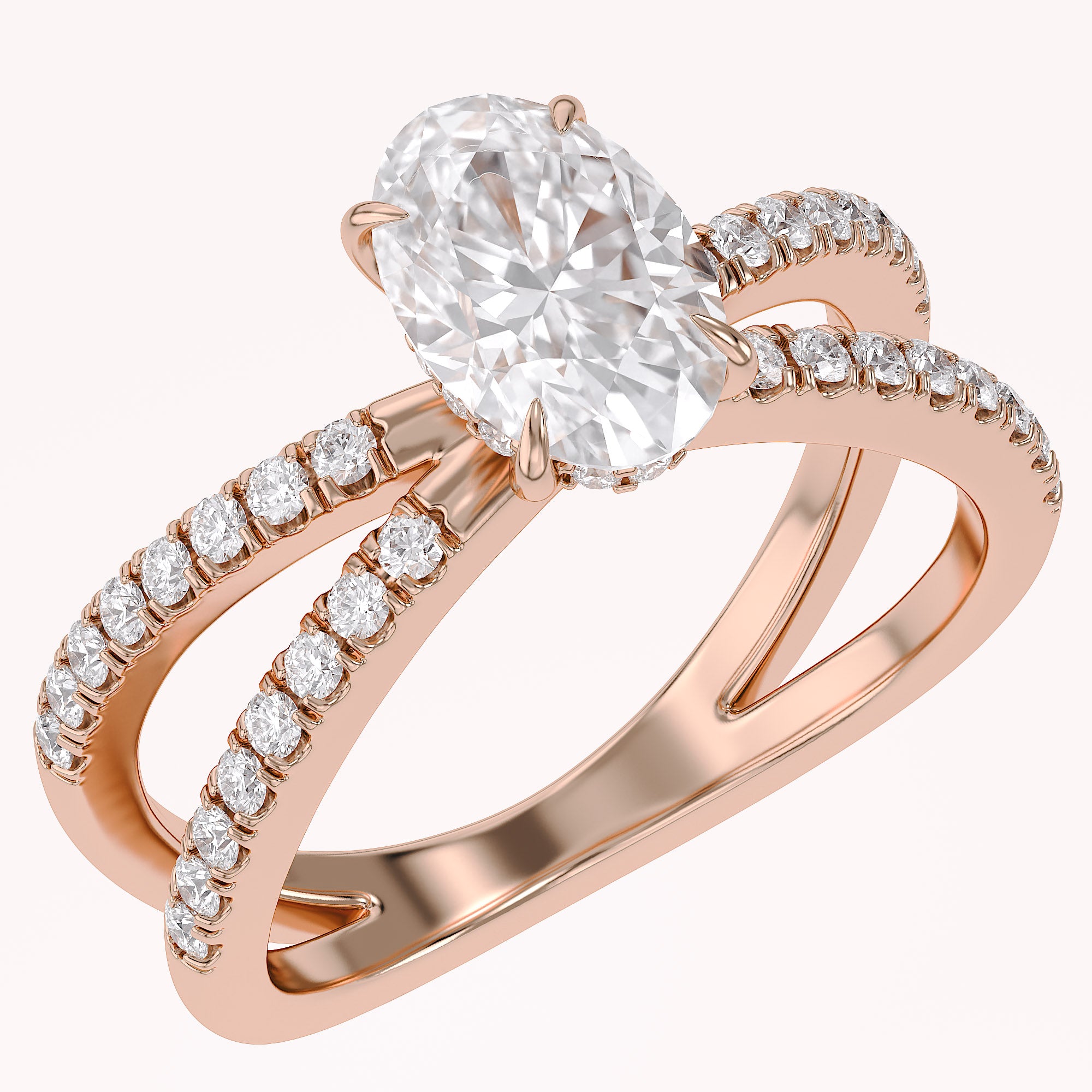 Nimue Butterfly Oval Lab Grown Diamond Engagement Ring