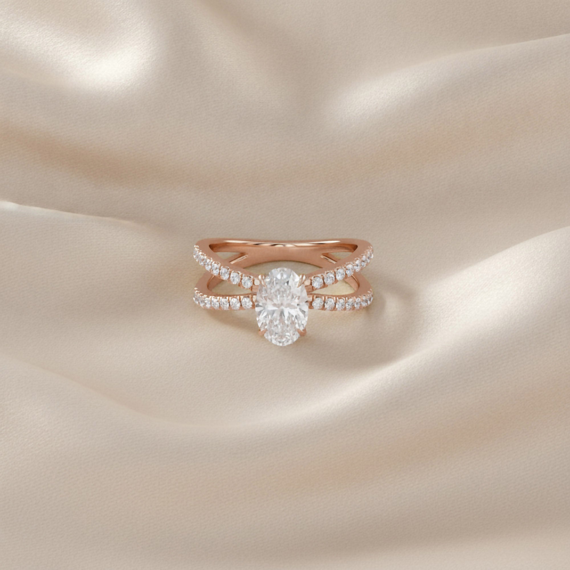 Nimue Butterfly Oval Lab Grown Diamond Engagement Ring