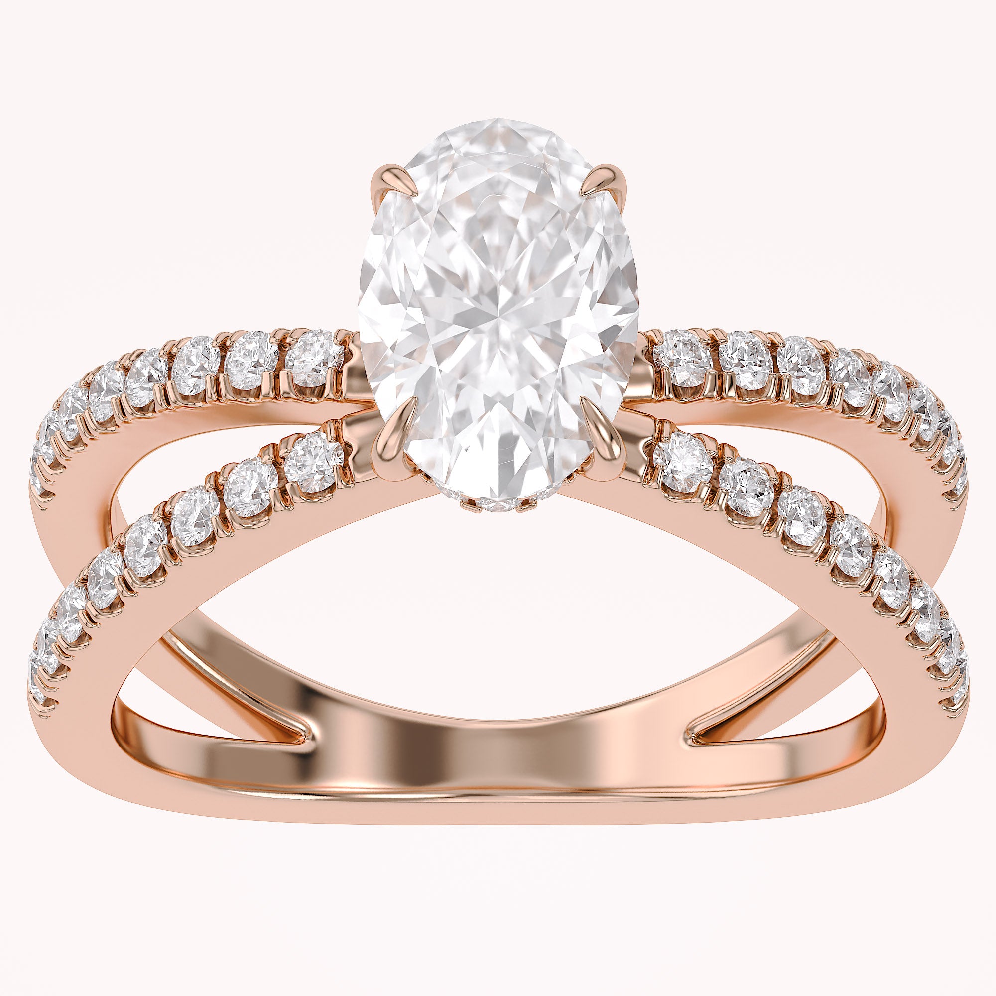 Nimue Butterfly Oval Lab Grown Diamond Engagement Ring