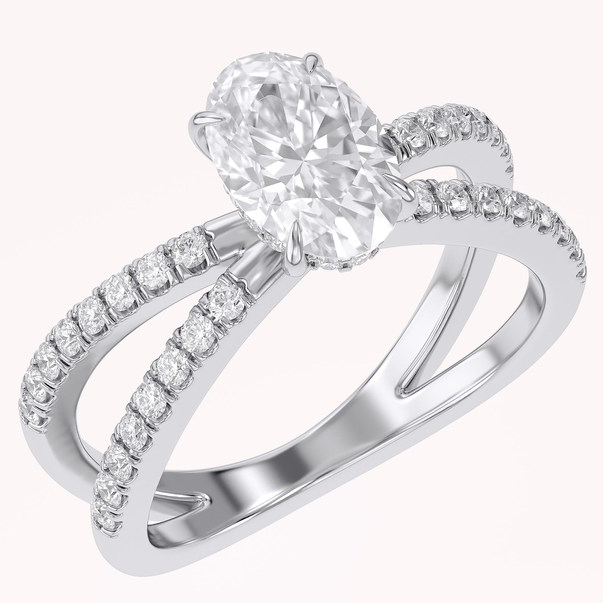 Nimue Butterfly Oval Lab Grown Diamond Engagement Ring