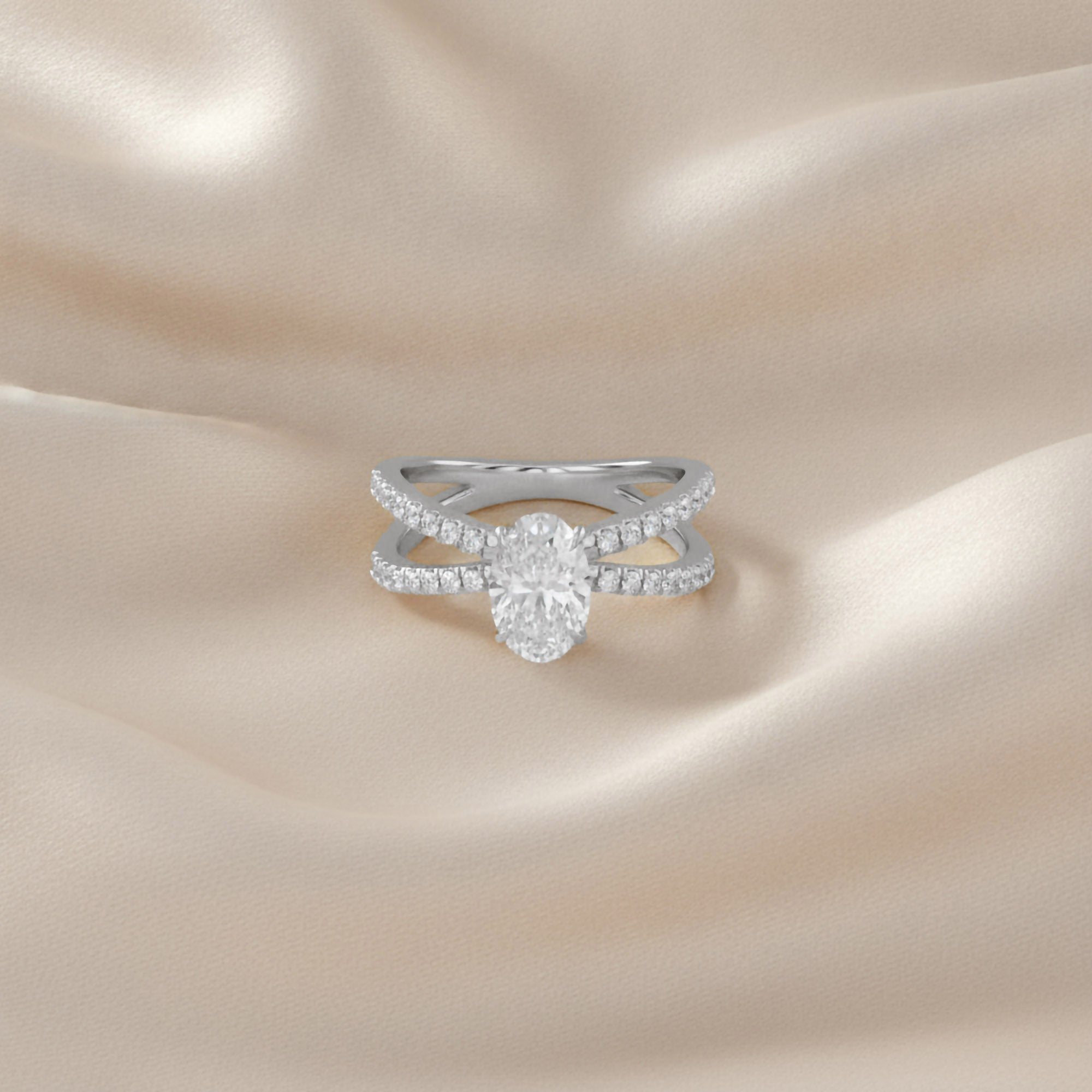 Nimue Butterfly Oval Lab Grown Diamond Engagement Ring