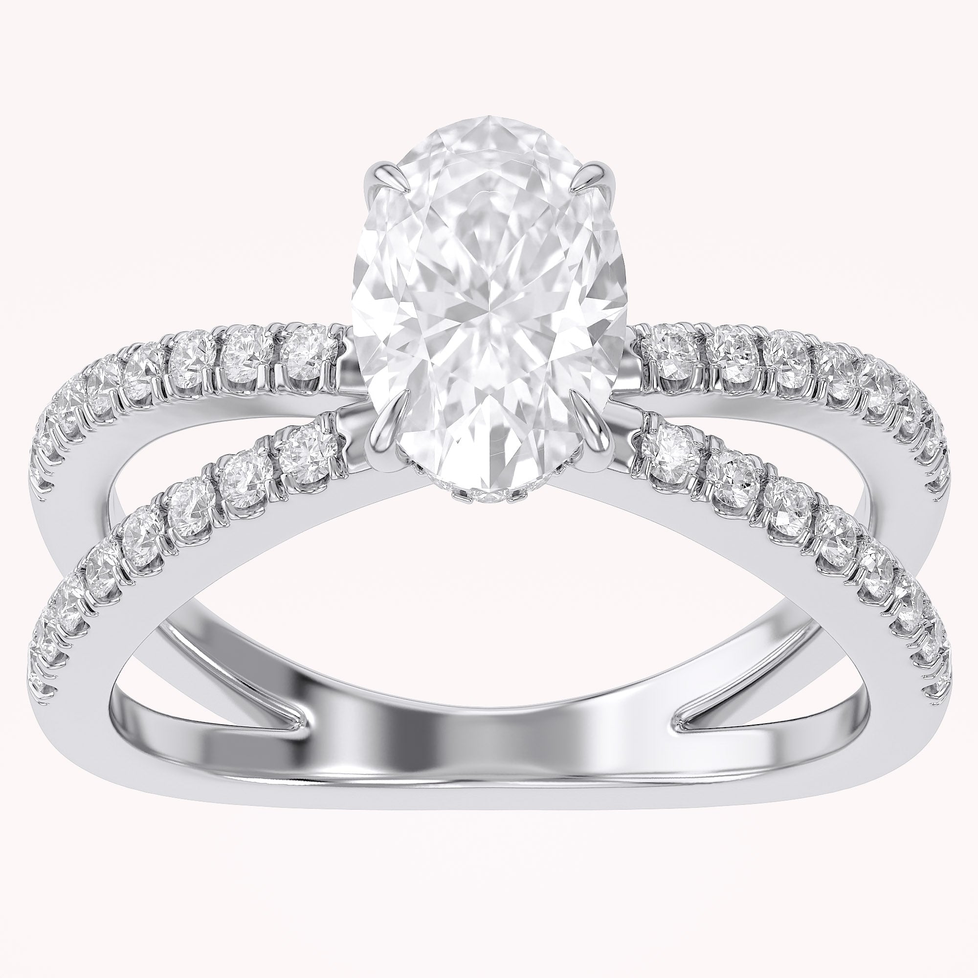 Nimue Butterfly Oval Lab Grown Diamond Engagement Ring