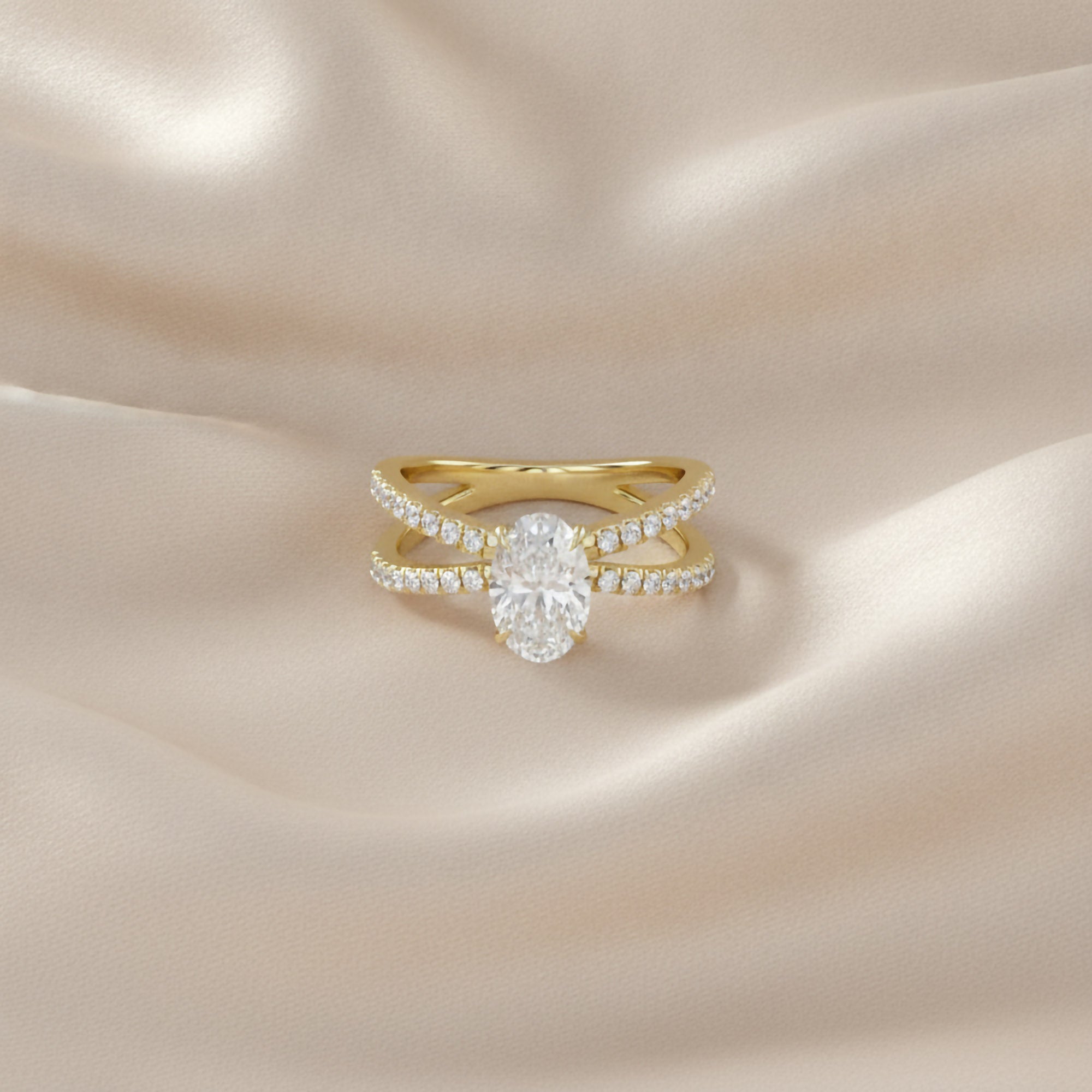Nimue Butterfly Oval Lab Grown Diamond Engagement Ring