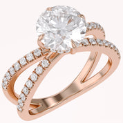 Rudy Round Cut Criss Cross Lab Grown Diamond Engagement Ring