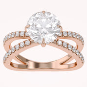 Rudy Round Cut Criss Cross Lab Grown Diamond Engagement Ring