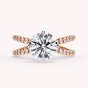 Rudy Round Cut Criss Cross Lab Grown Diamond Engagement Ring