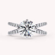 Rudy Round Cut Criss Cross Lab Grown Diamond Engagement Ring