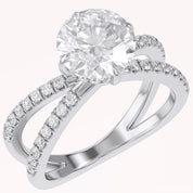 Rudy Round Cut Criss Cross Lab Grown Diamond Engagement Ring