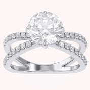 Rudy Round Cut Criss Cross Lab Grown Diamond Engagement Ring