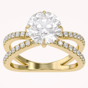 Rudy Round Cut Criss Cross Lab Grown Diamond Engagement Ring