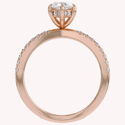 Marquise Cut Criss Cross Lab Grown Diamond Engagement Ring