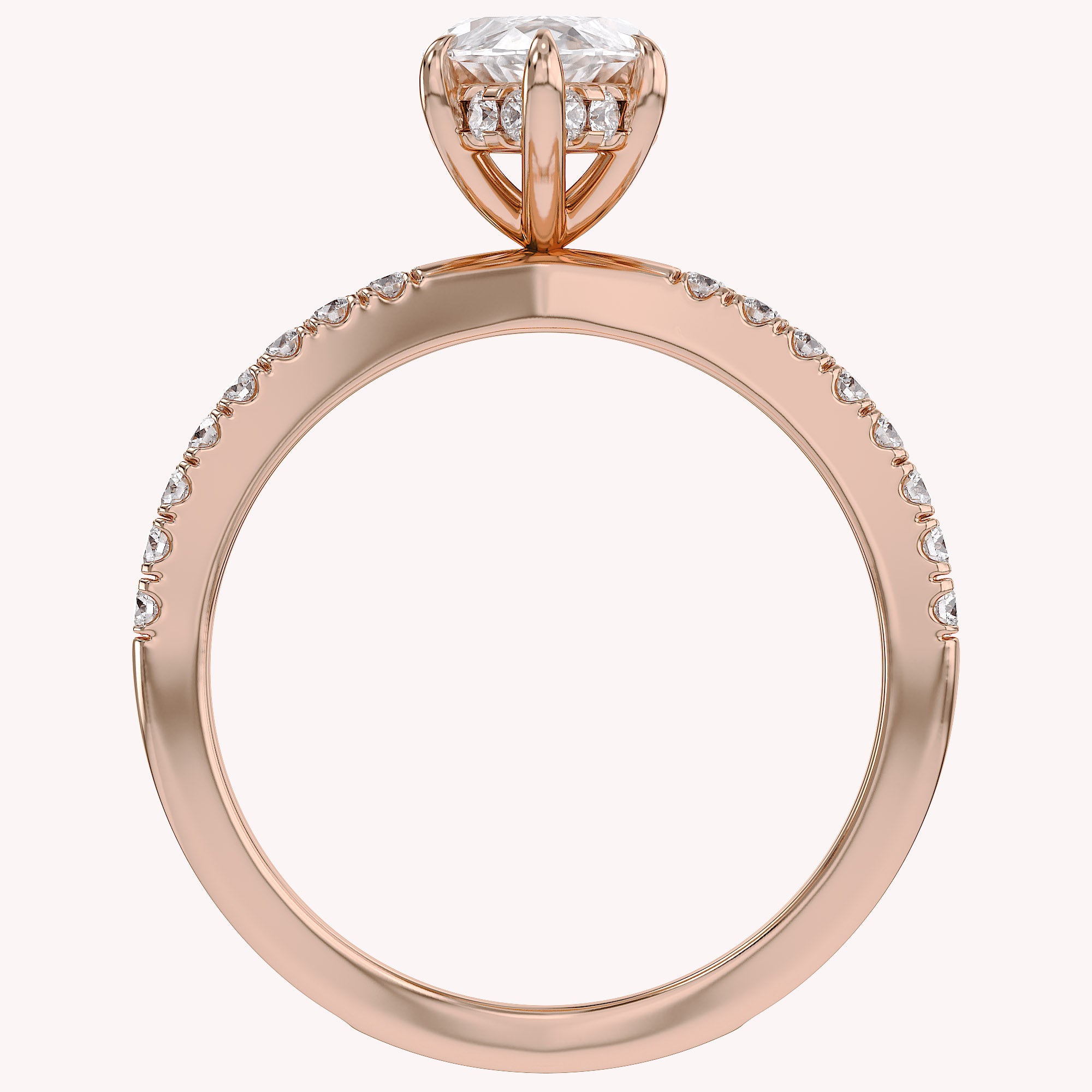 Marquise Cut Criss Cross Lab Grown Diamond Engagement Ring