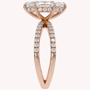 Marquise Cut Criss Cross Lab Grown Diamond Engagement Ring