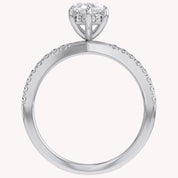Marquise Cut Criss Cross Lab Grown Diamond Engagement Ring