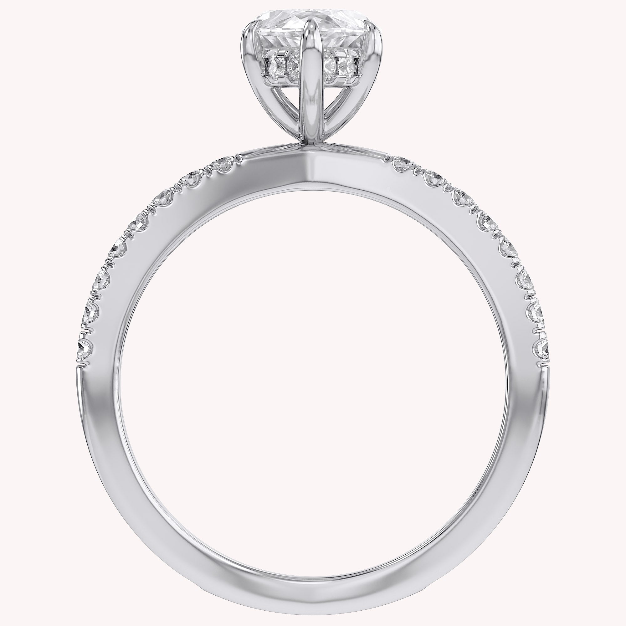 Marquise Cut Criss Cross Lab Grown Diamond Engagement Ring