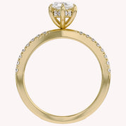 Marquise Cut Criss Cross Lab Grown Diamond Engagement Ring