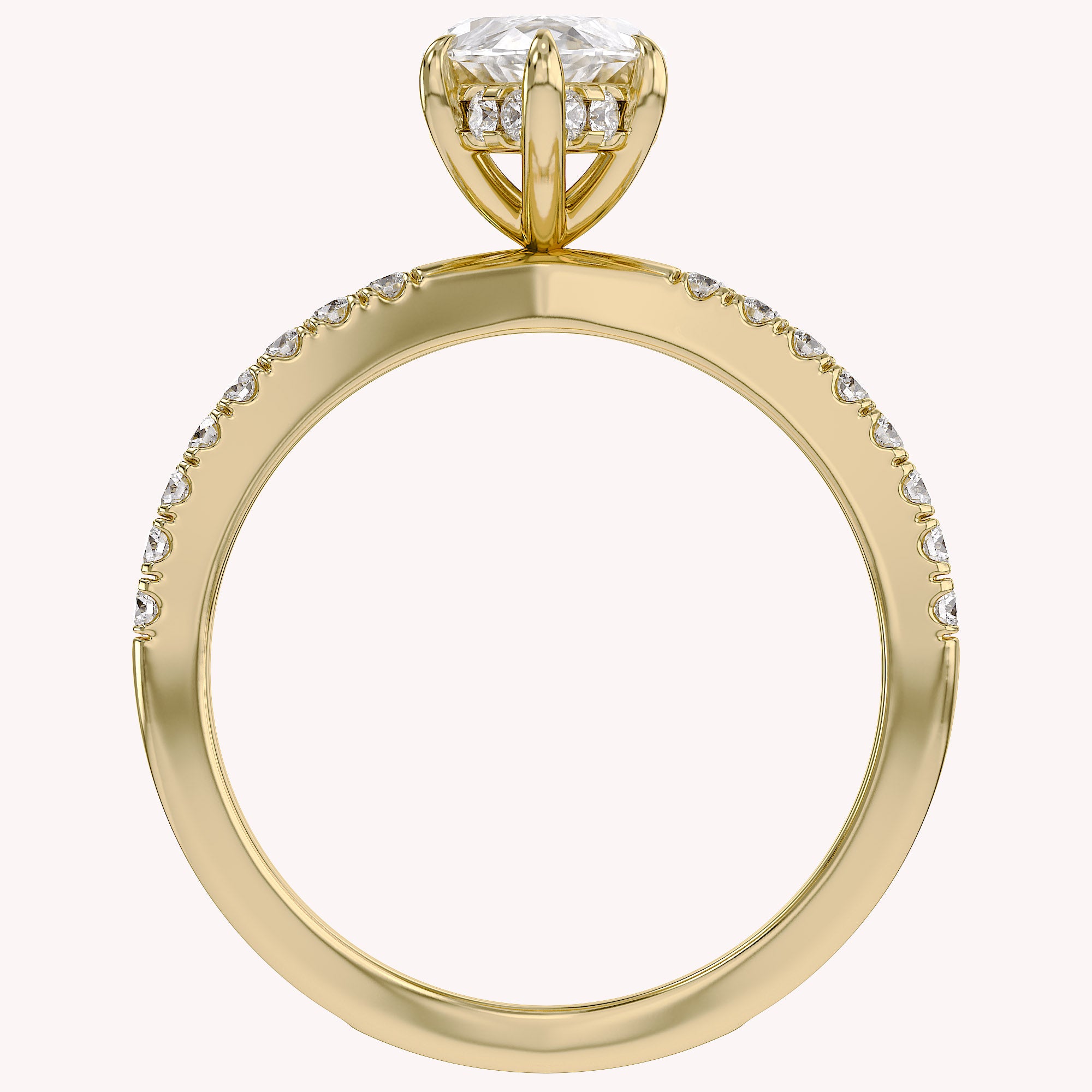 Marquise Cut Criss Cross Lab Grown Diamond Engagement Ring
