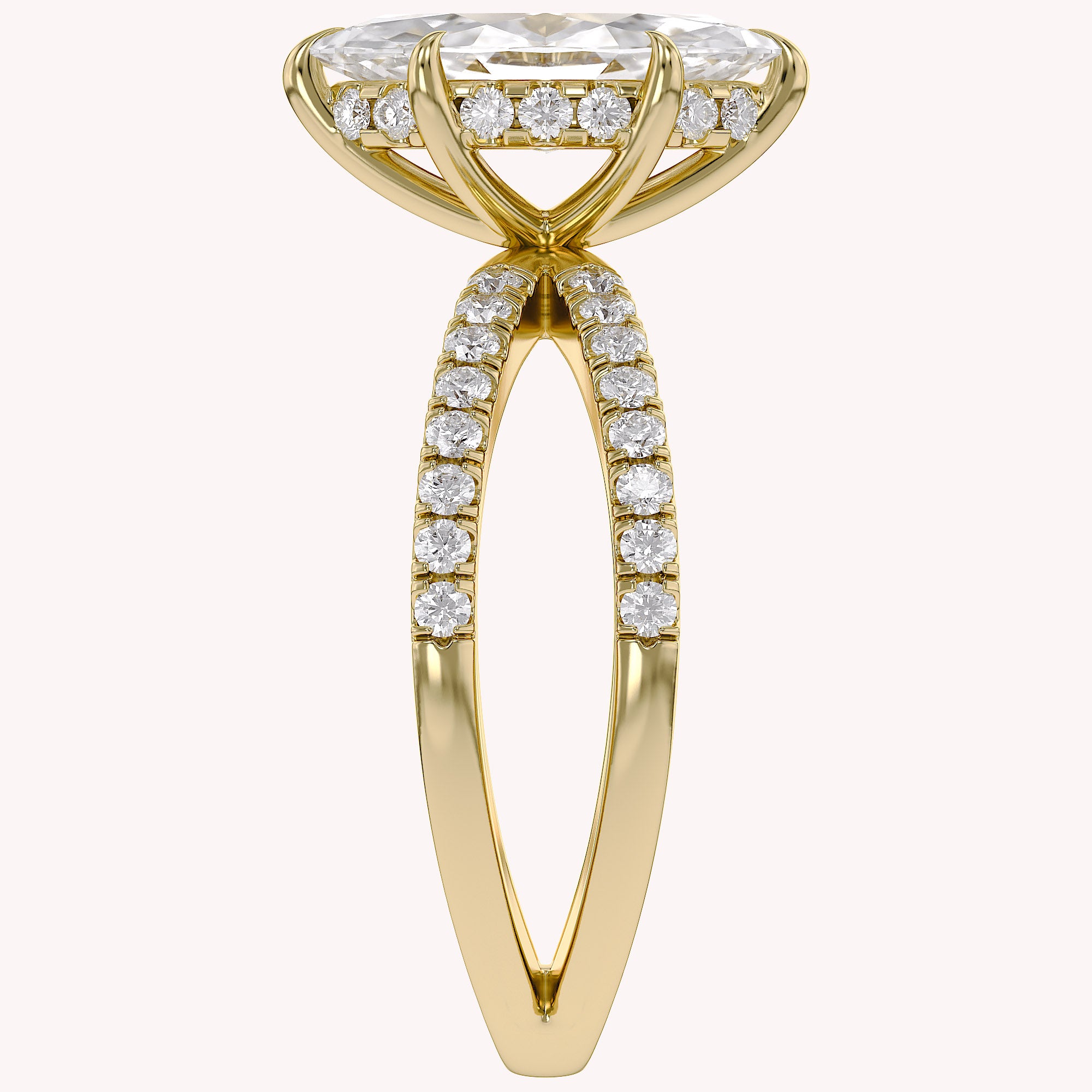 Marquise Cut Criss Cross Lab Grown Diamond Engagement Ring
