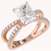 Lyric Radiant Cut Criss Cross Lab Grown Diamond Engagement Ring