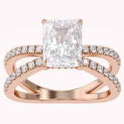 Lyric Radiant Cut Criss Cross Lab Grown Diamond Engagement Ring