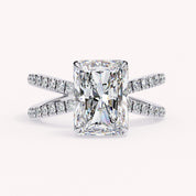 Lyric Radiant Cut Criss Cross Lab Grown Diamond Engagement Ring