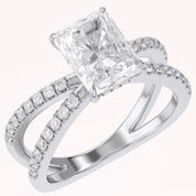 Lyric Radiant Cut Criss Cross Lab Grown Diamond Engagement Ring