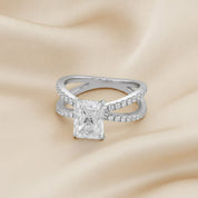 Lyric Radiant Cut Criss Cross Lab Grown Diamond Engagement Ring