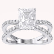 Lyric Radiant Cut Criss Cross Lab Grown Diamond Engagement Ring