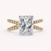 Lyric Radiant Cut Criss Cross Lab Grown Diamond Engagement Ring