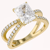 Lyric Radiant Cut Criss Cross Lab Grown Diamond Engagement Ring