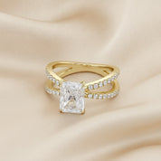 Lyric Radiant Cut Criss Cross Lab Grown Diamond Engagement Ring
