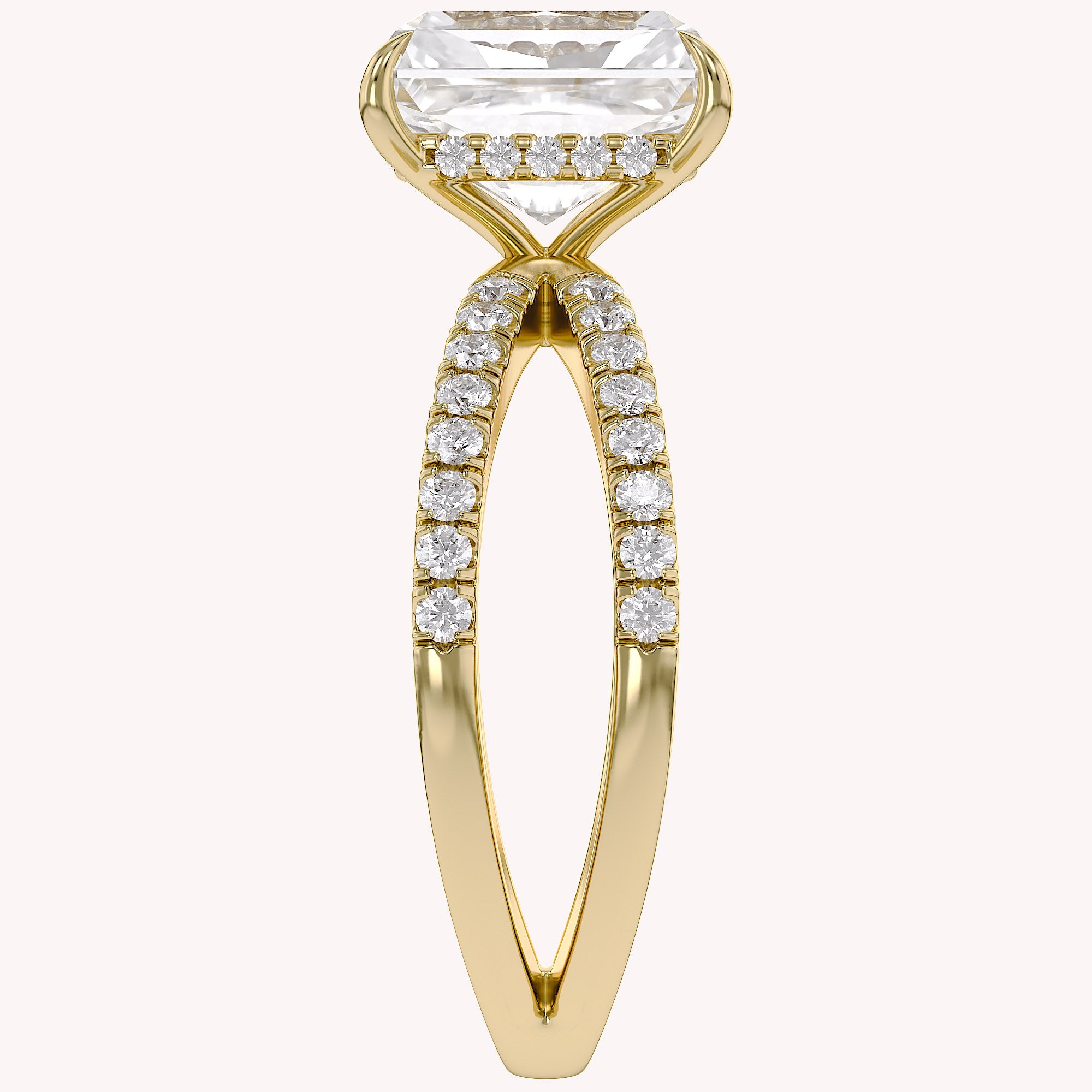 Lyric Radiant Cut Criss Cross Lab Grown Diamond Engagement Ring