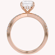 Vivien Emerald Cut Criss Cross Lab Grown Diamond Engagement Ring