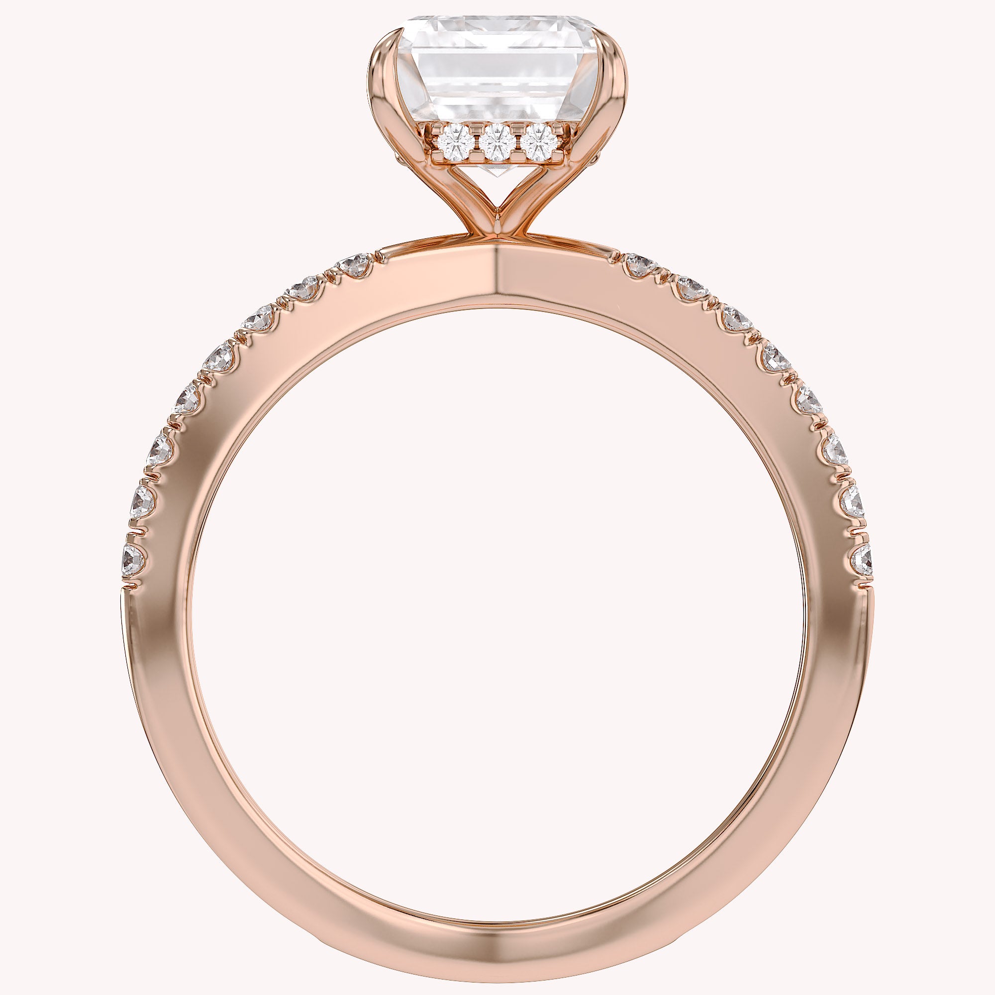 Vivien Emerald Cut Criss Cross Lab Grown Diamond Engagement Ring