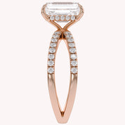 Vivien Emerald Cut Criss Cross Lab Grown Diamond Engagement Ring