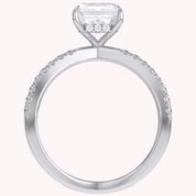 Vivien Emerald Cut Criss Cross Lab Grown Diamond Engagement Ring
