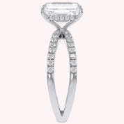Vivien Emerald Cut Criss Cross Lab Grown Diamond Engagement Ring