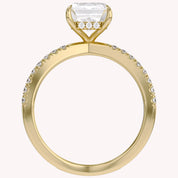 Vivien Emerald Cut Criss Cross Lab Grown Diamond Engagement Ring