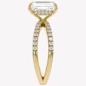 Vivien Emerald Cut Criss Cross Lab Grown Diamond Engagement Ring