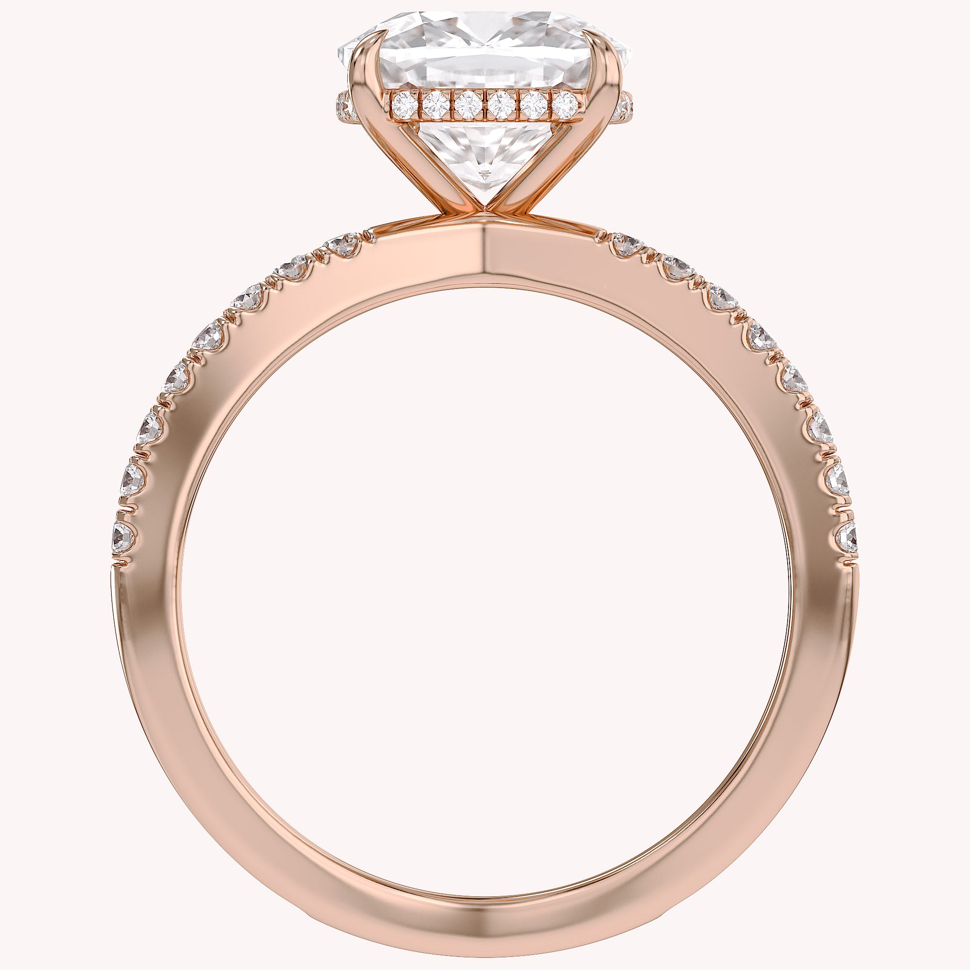 Chrysanthemum Cushion Cut Criss Cross Lab Grown Diamond Engagement Ring