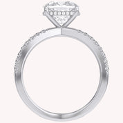 Chrysanthemum Cushion Cut Criss Cross Lab Grown Diamond Engagement Ring