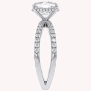Chrysanthemum Cushion Cut Criss Cross Lab Grown Diamond Engagement Ring