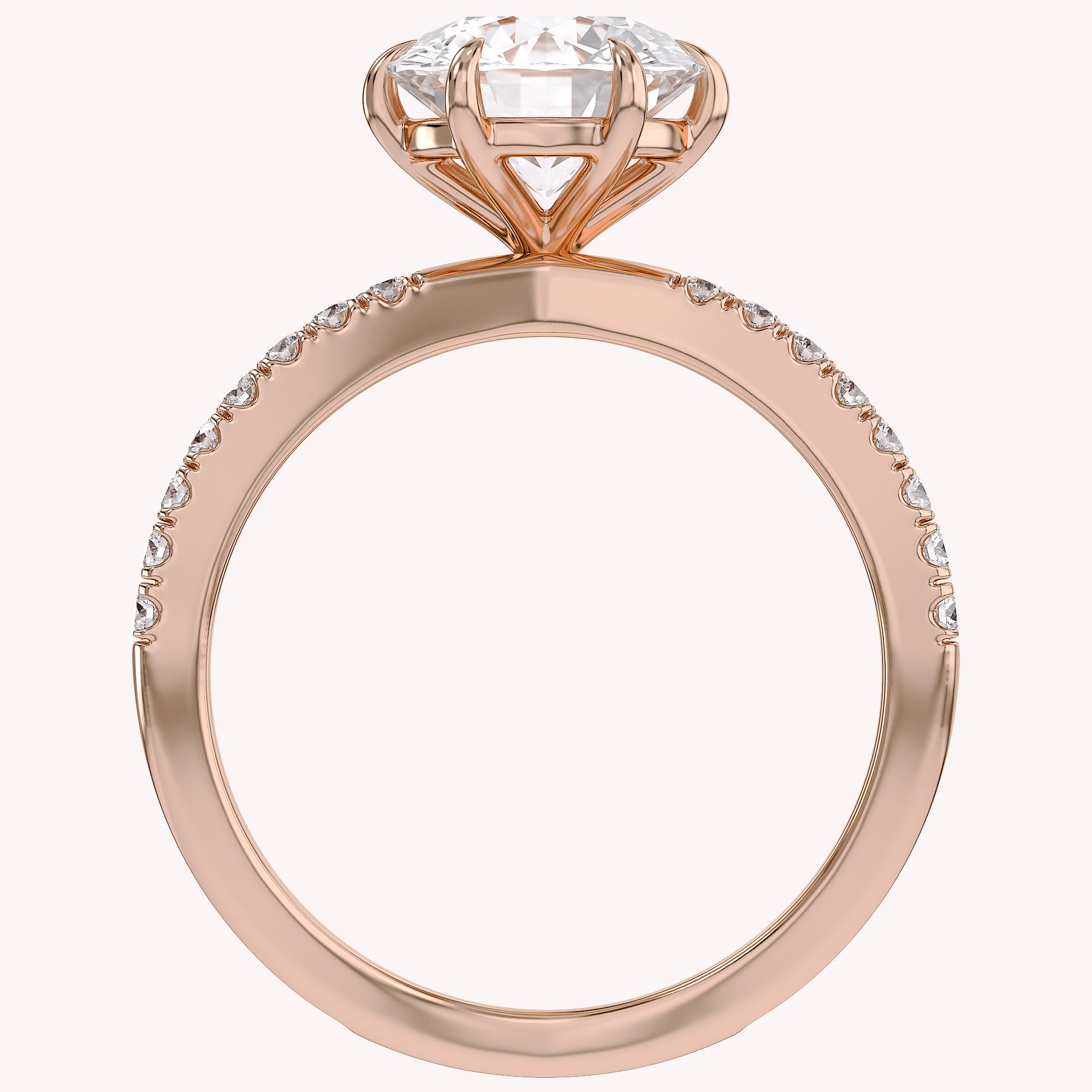 Halle Round Cut Split Shank Lab Grown Diamond Engagement Ring