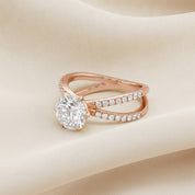 Halle Round Cut Split Shank Lab Grown Diamond Engagement Ring