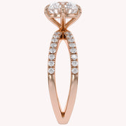 Halle Round Cut Split Shank Lab Grown Diamond Engagement Ring