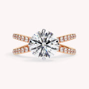 Halle Round Cut Split Shank Lab Grown Diamond Engagement Ring