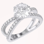 Halle Round Cut Split Shank Lab Grown Diamond Engagement Ring