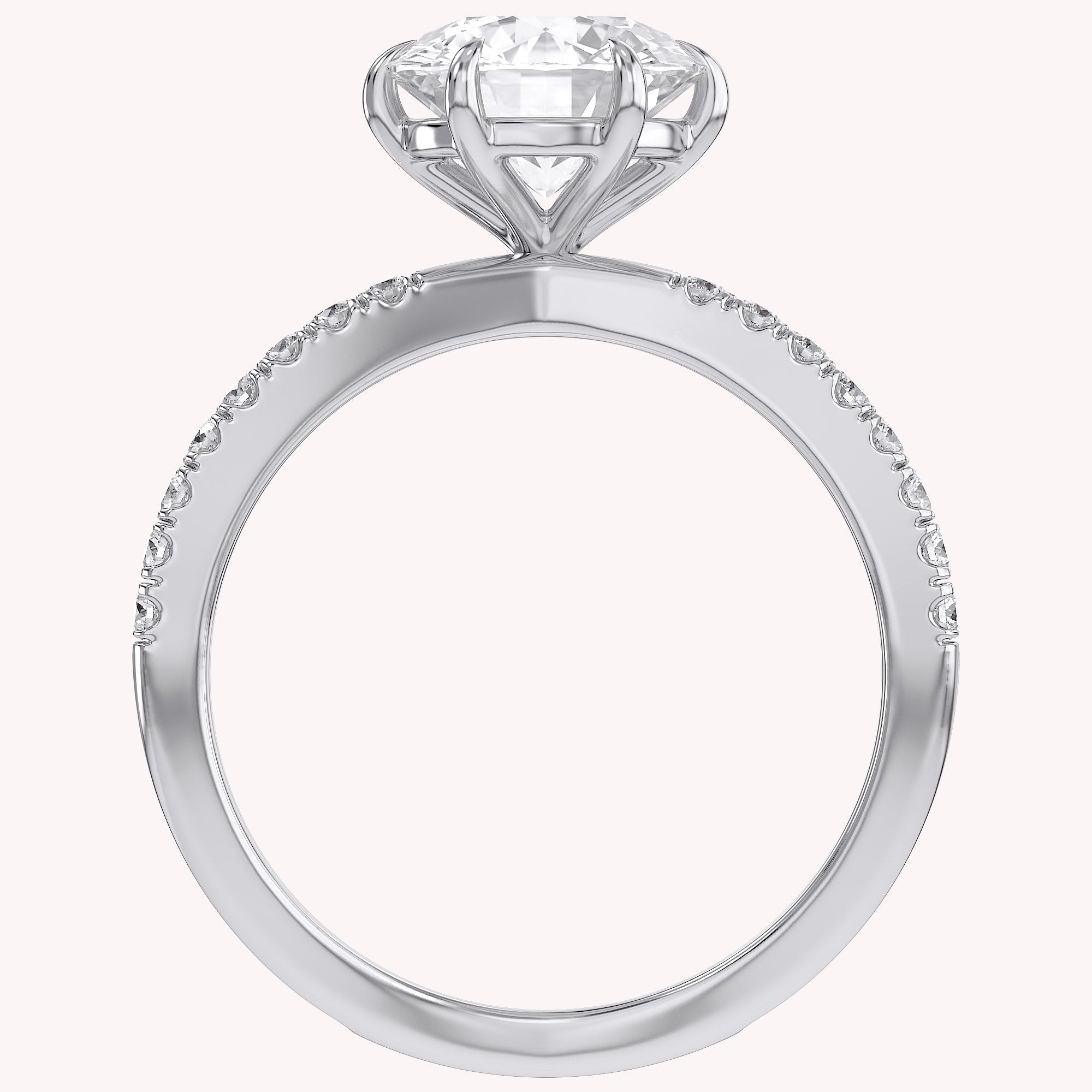 Halle Round Cut Split Shank Lab Grown Diamond Engagement Ring