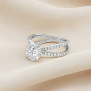 Halle Round Cut Split Shank Lab Grown Diamond Engagement Ring